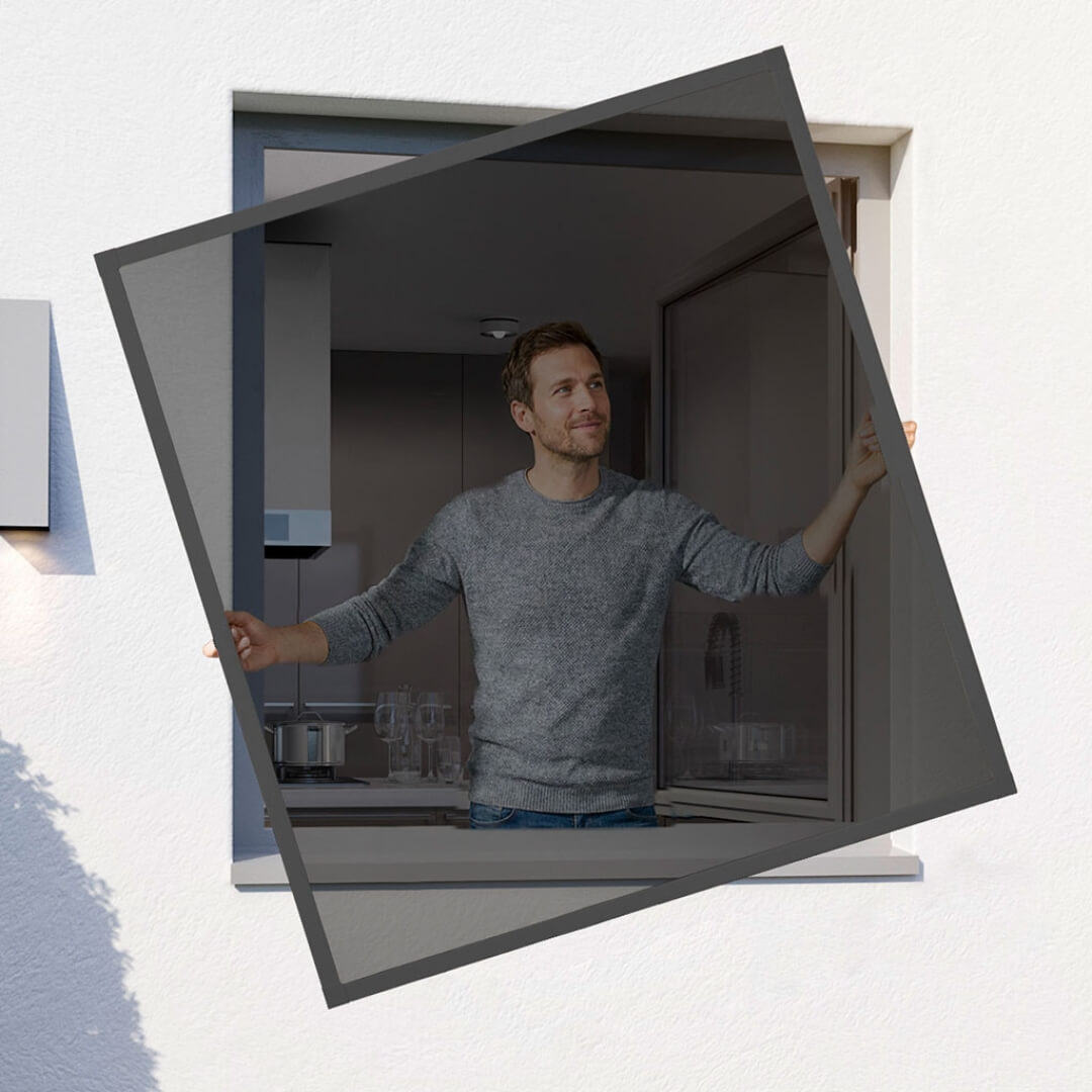 SUN Fliegengitterfenster mit Rahmen inkl. Sonnenschutz, zum Einhängen