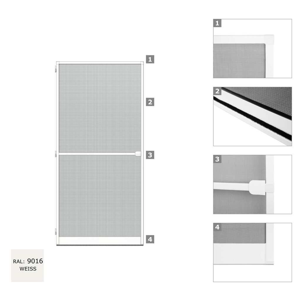 Fliegengitter Tür mit Rahmen selbstschließend