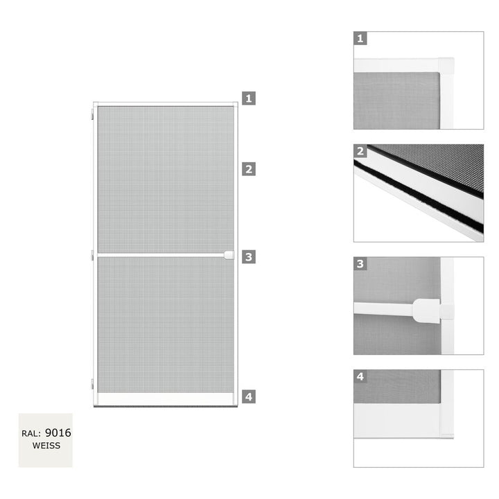 Fliegengitter Tür mit Rahmen selbstschließend