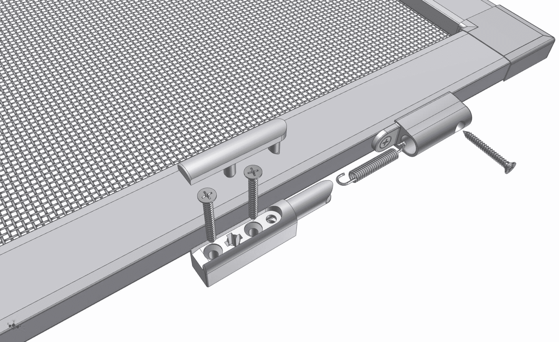 Alu Drehrahmentür Verschraubung