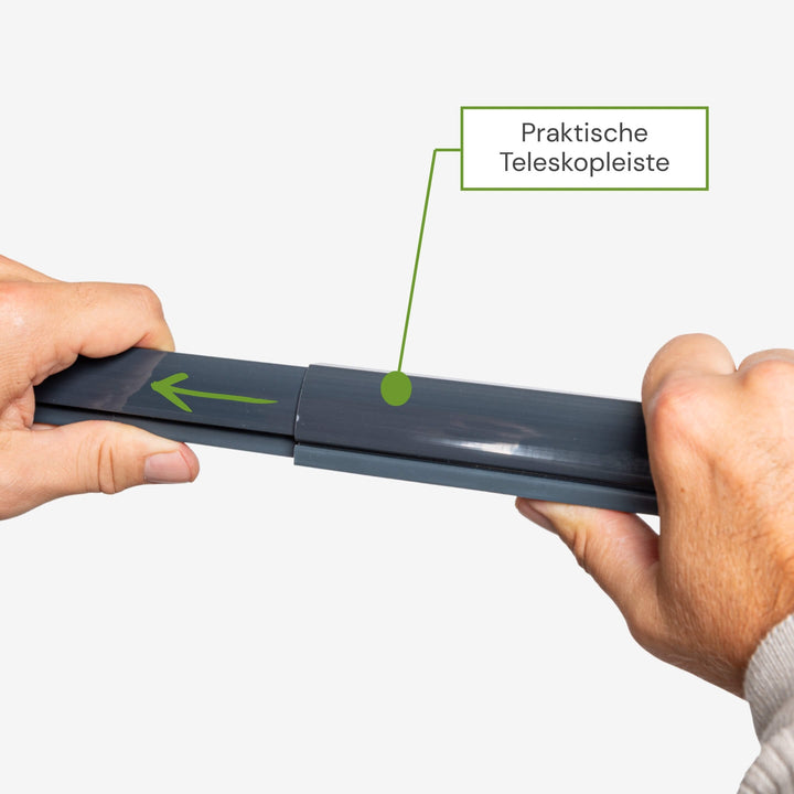 Teleskopleiste zur individuellen Größenanpassung des Fliegengitter Türvorhangs