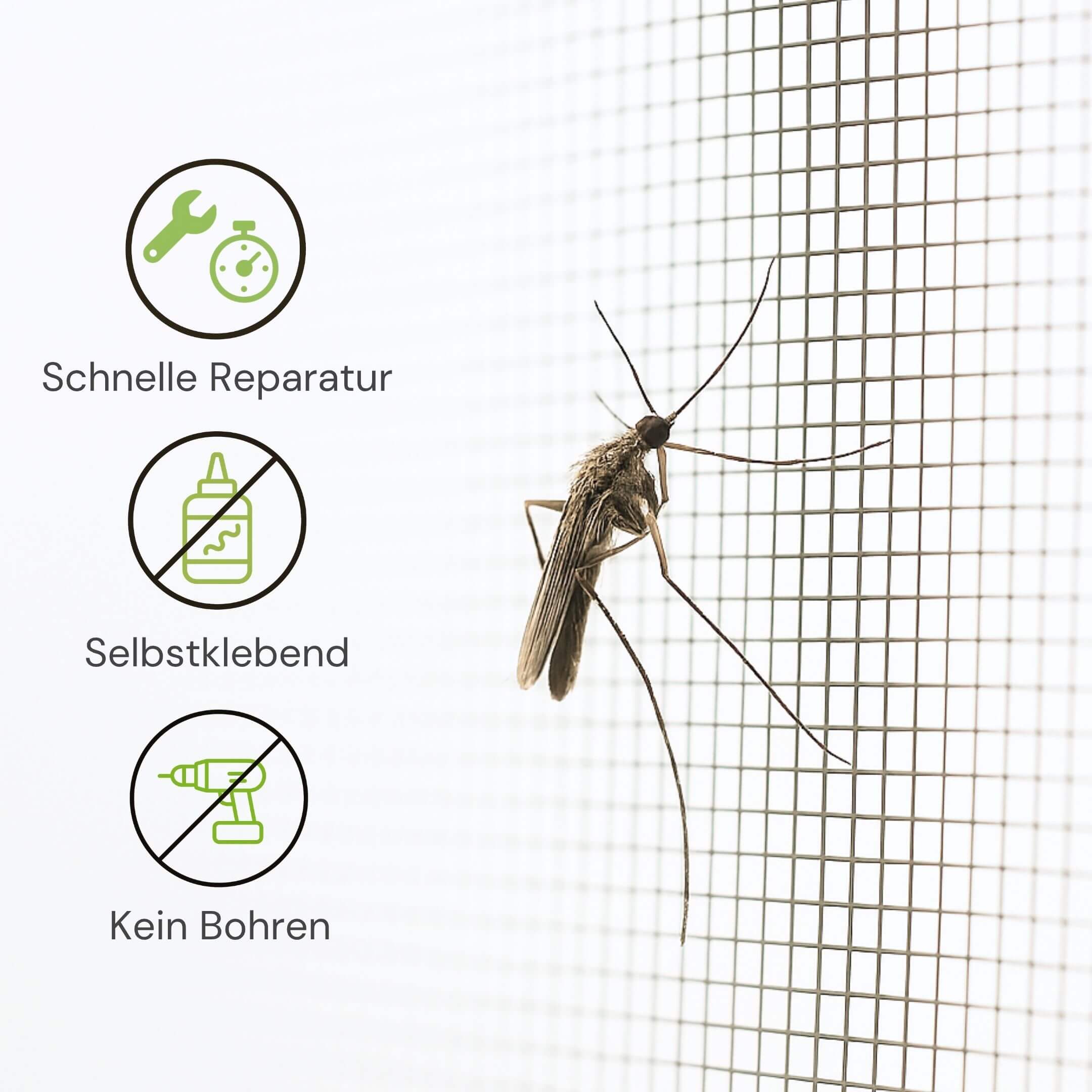 Selbstklebendes Reparaturband für Fliegengitter ohne Bohren