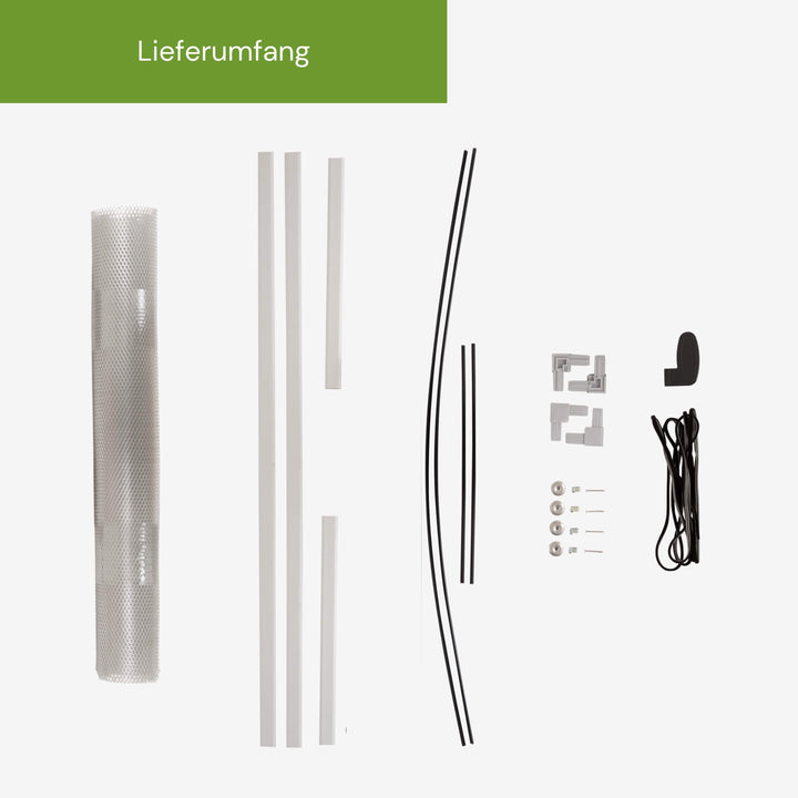 Lieferumfang der Lichtschachtabdeckung aus Aluminium