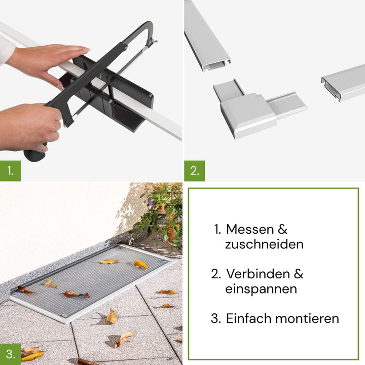 Montage der Lichtschachtabdeckung in drei Schritten