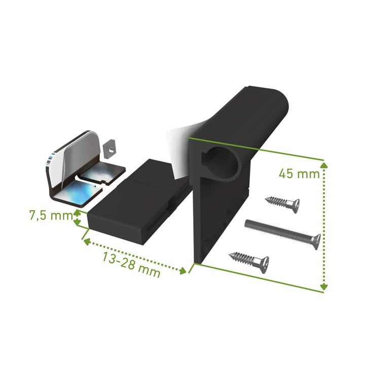 Klemmadapter für Fliegengitter mit variabler Klemmweite