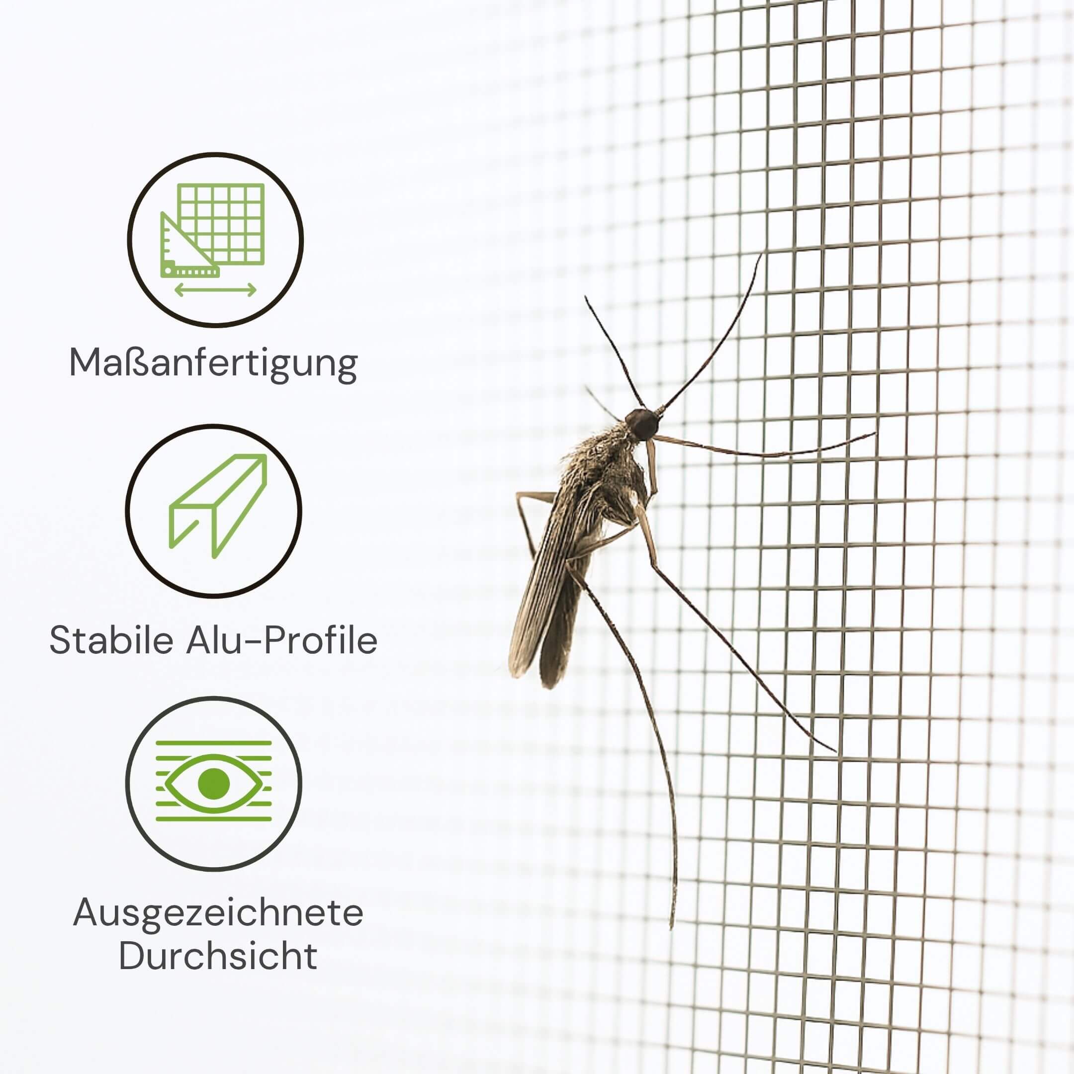 Maßgefertigte Fliegengitter Schiebetür mit Aluminiumprofilen und hoher Durchsicht