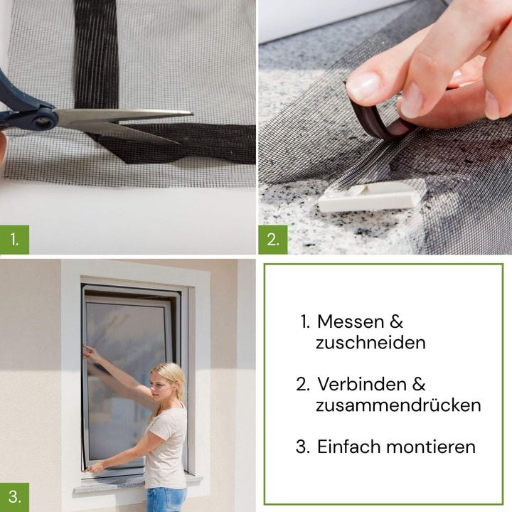 Montage des CLASSIC Fliegengitterfensters in drei Schritten