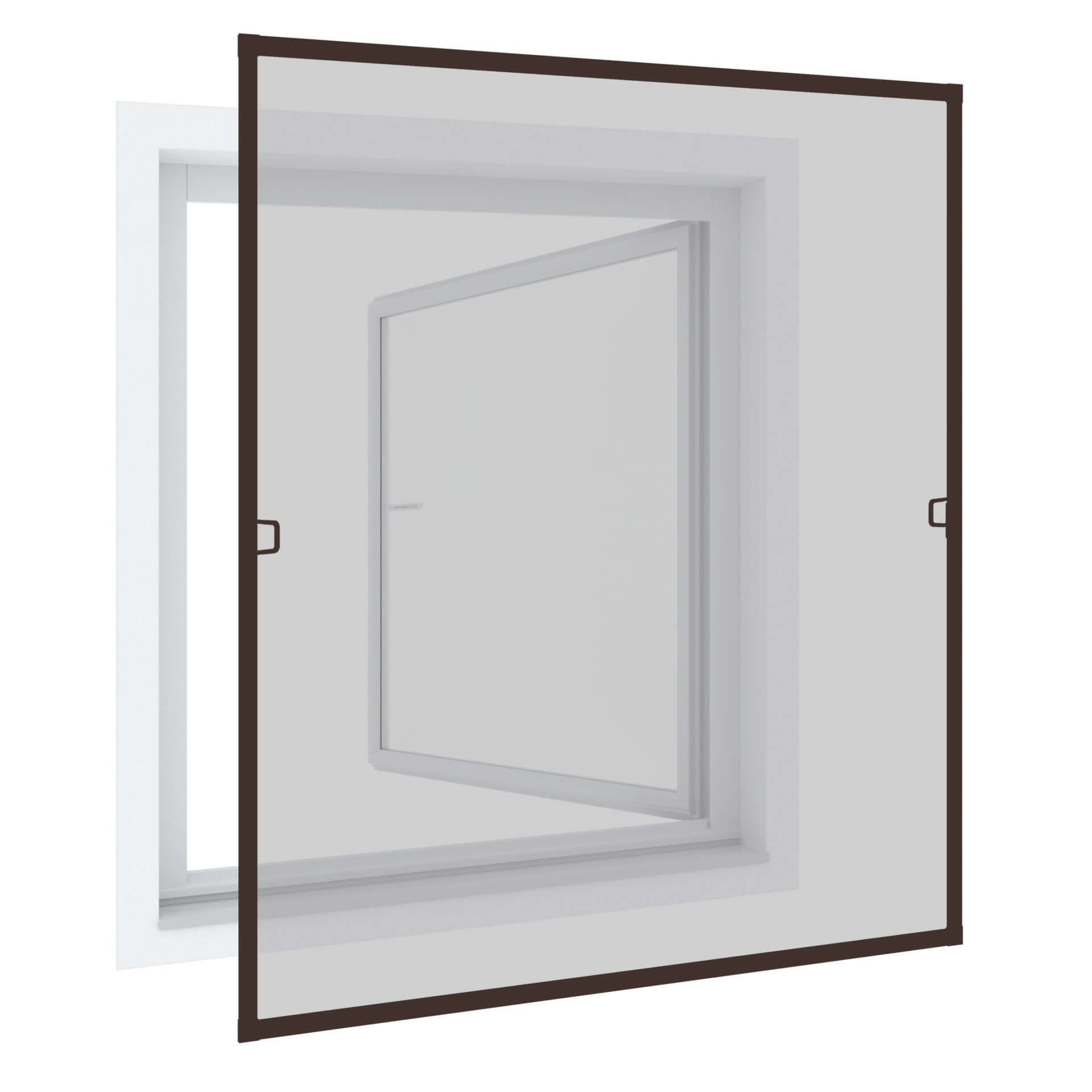 EXTRA Fliegengitterfenster mit Rahmen in Braun