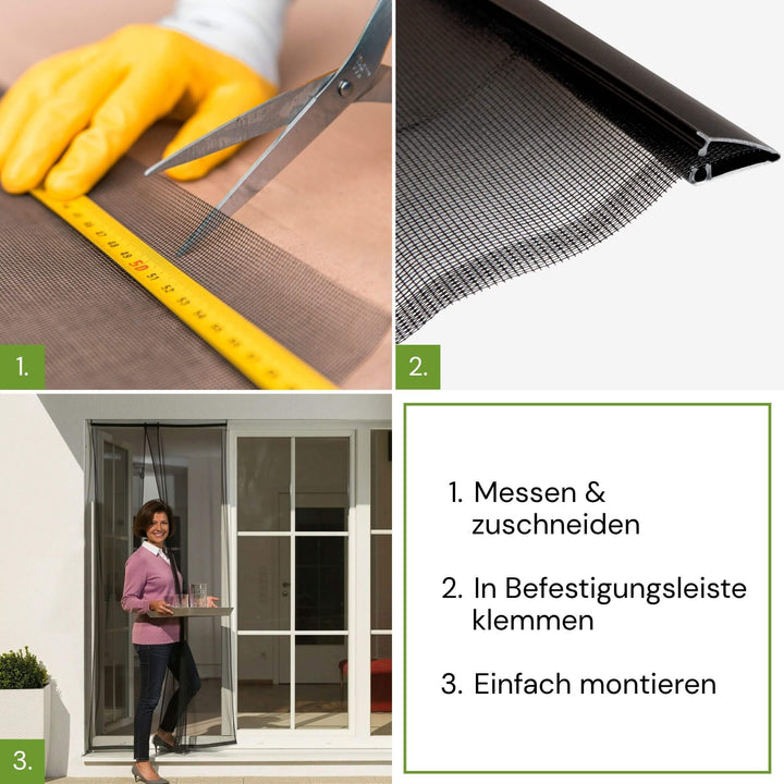 Montage des CLASSIC Fliegengitter Türvorhangs in drei Schritten