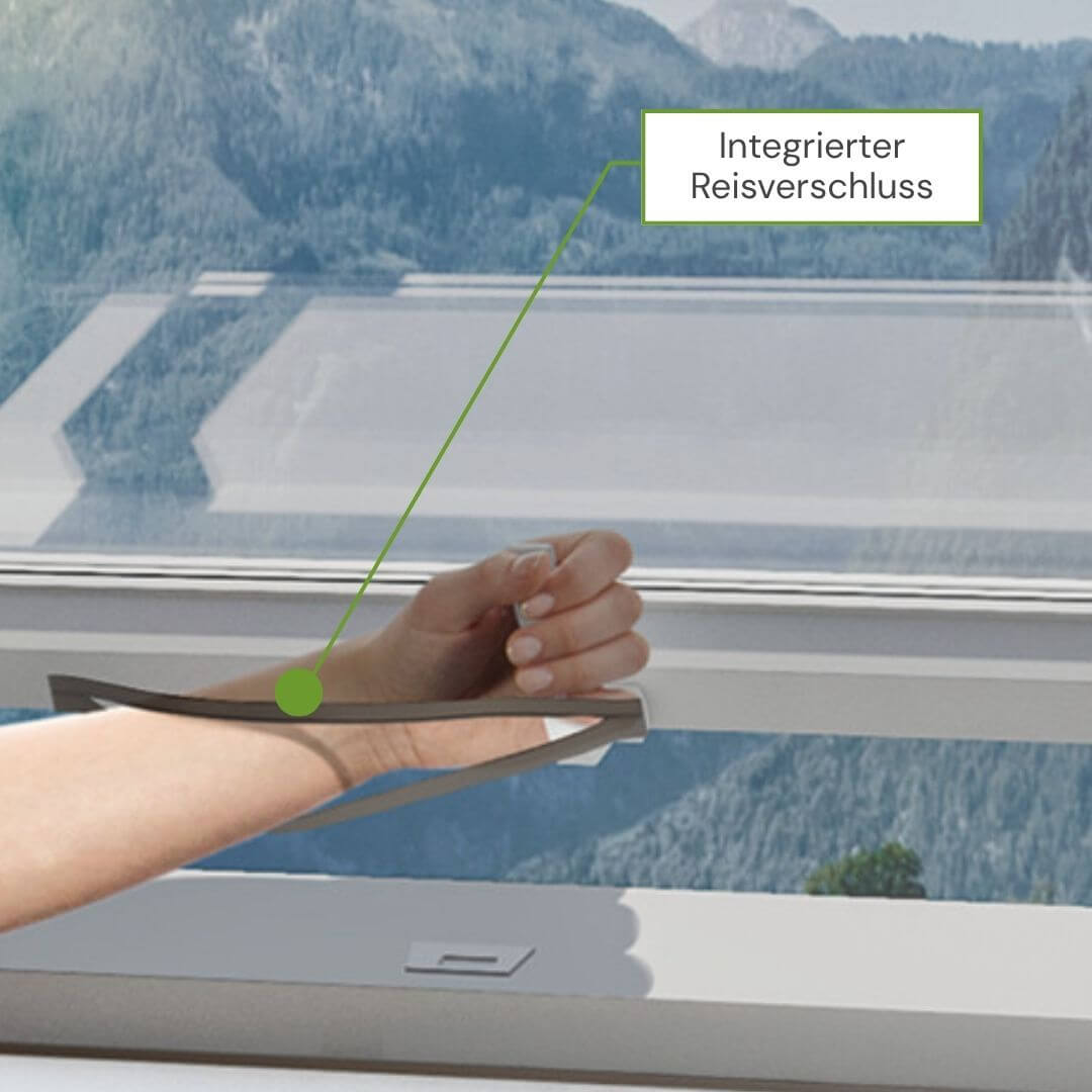 Integrierter Reißverschluss zum einfachen Öffnen des Fliegengitters