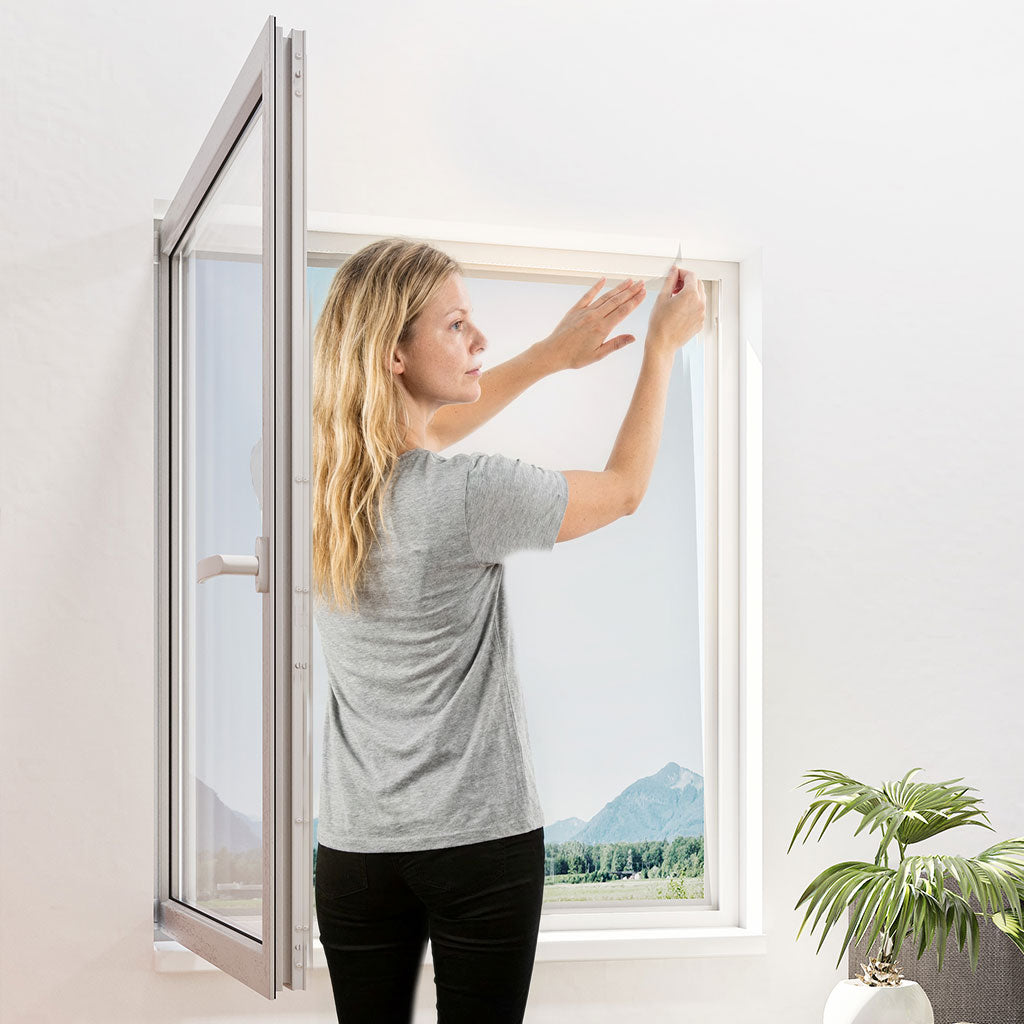 Fliegengitter mit Klettband für Fenster selbstklebend