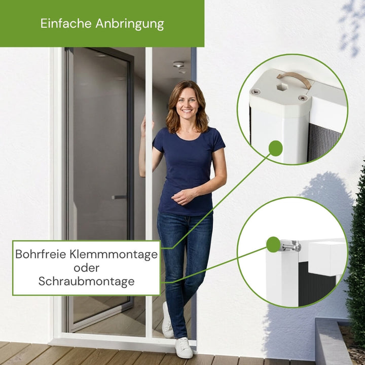 Fliegengitter Türrollo zur Klemm- oder Schraubmontage