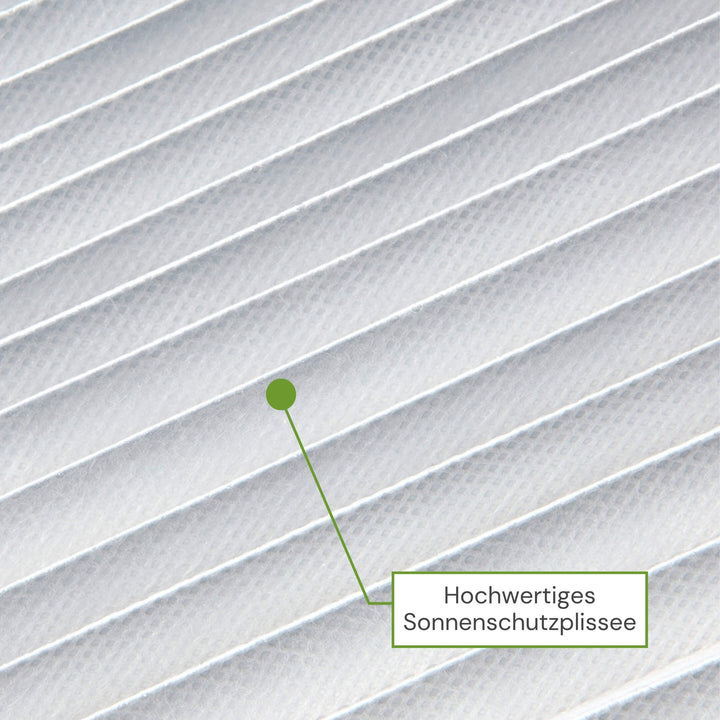 Hochwertiges Sonnenschutzplissee für blendfreien Sicht- und Hitzeschutz