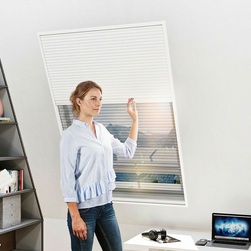 SUN 2in1 Fliegengitter Plissee mit Sonnenschutz für Dachfenster