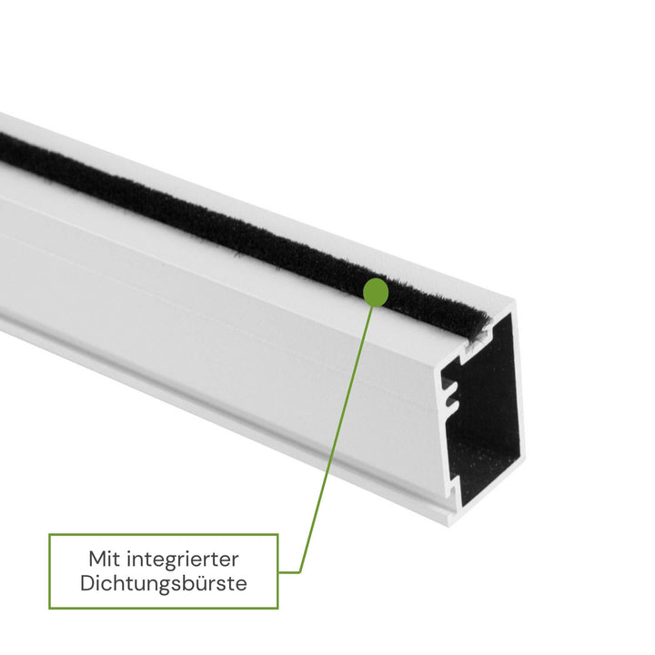 Integrierte Dichtungsbürste am Montagerahmen