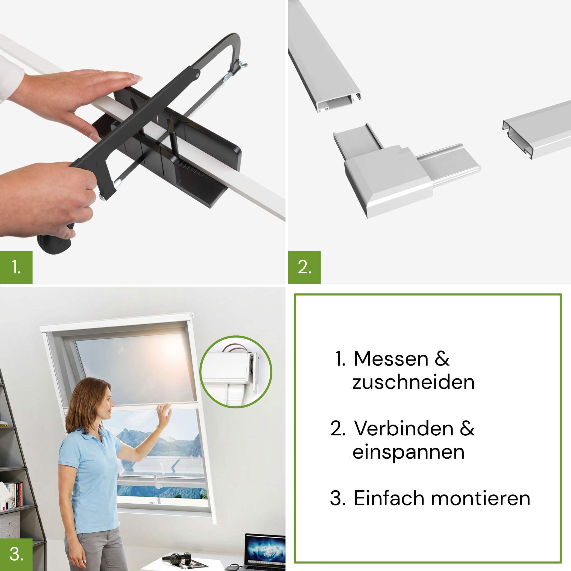 Montage des EXTRA Fliegengitter Rollos in drei Schritten