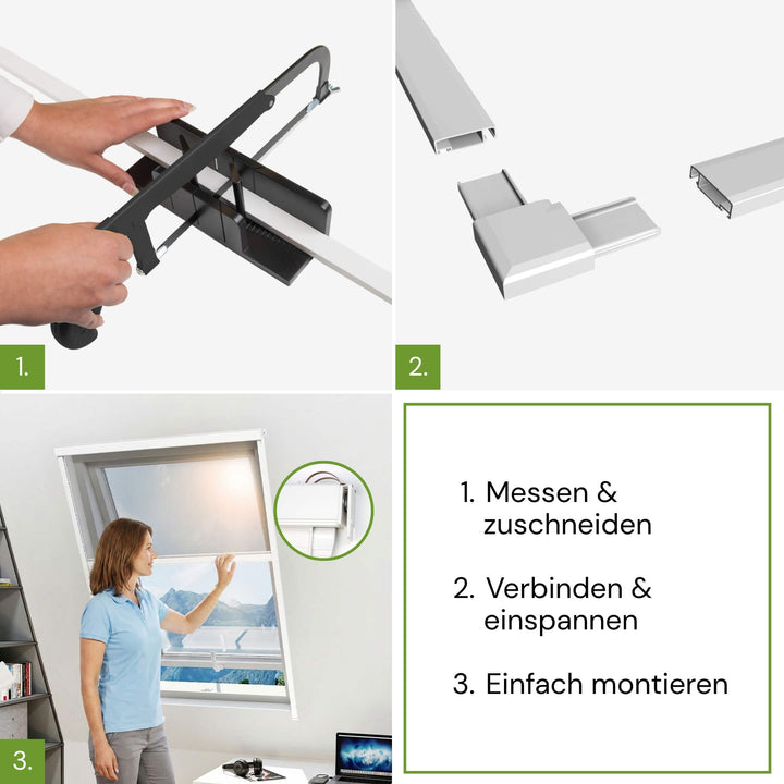 Montage des EXTRA Fliegengitter Rollos in drei Schritten