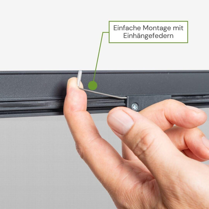 Einhängefedern für die einfache Montage des Fliegengitterfensters