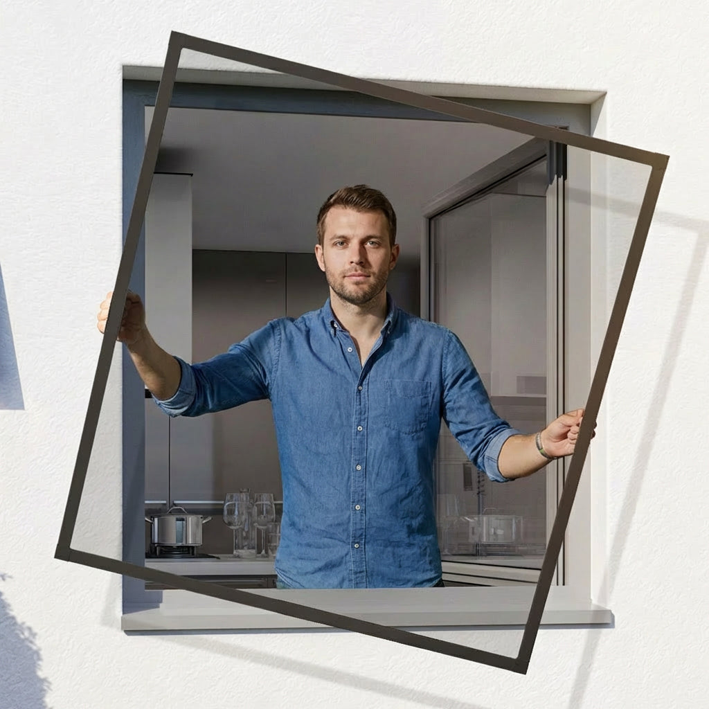 SLIMLINE Fliegengitterfenster mit Rahmen, zum Einhängen