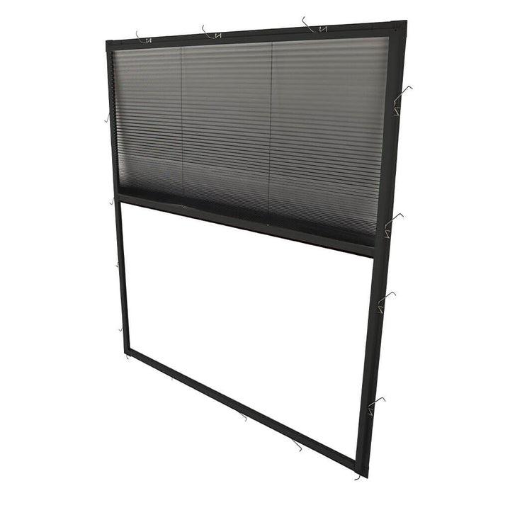 Plissee Fliegengitter Fenster mit Rahmen in Anthrazit