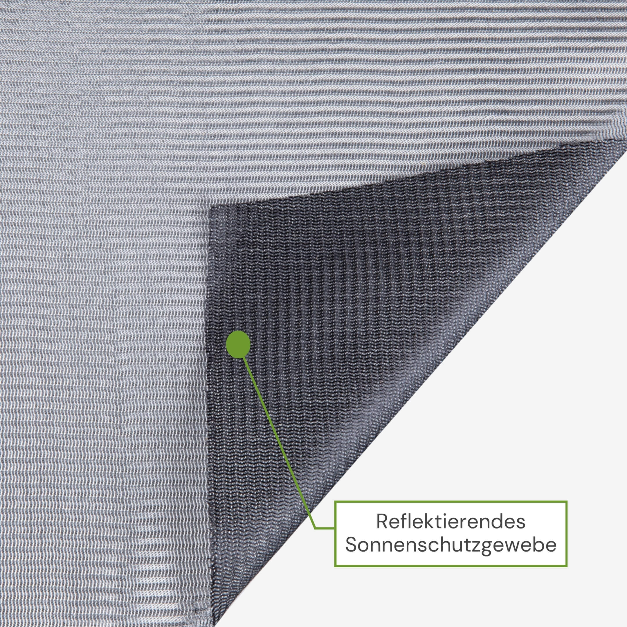 Reflektierendes Sonnenschutzgewebe für Sicht- und Hitzeschutz
