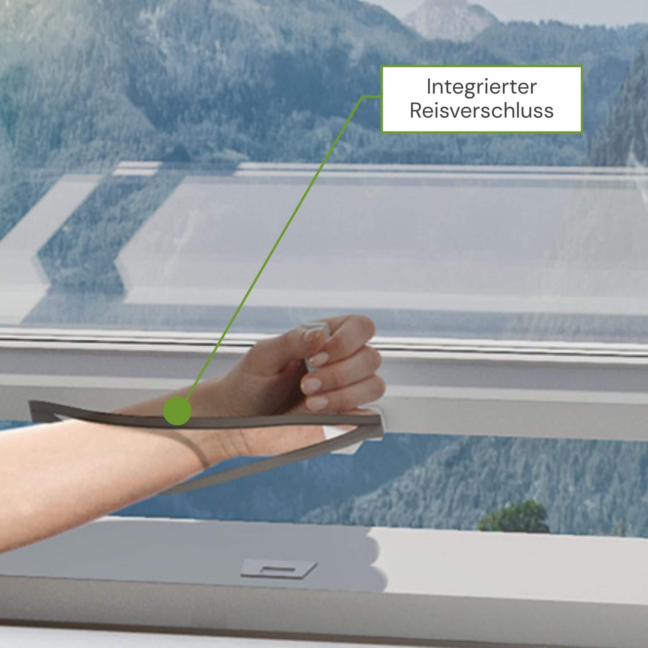 Integrierter Reißverschluss zum einfachen Öffnen des Fliegengitters