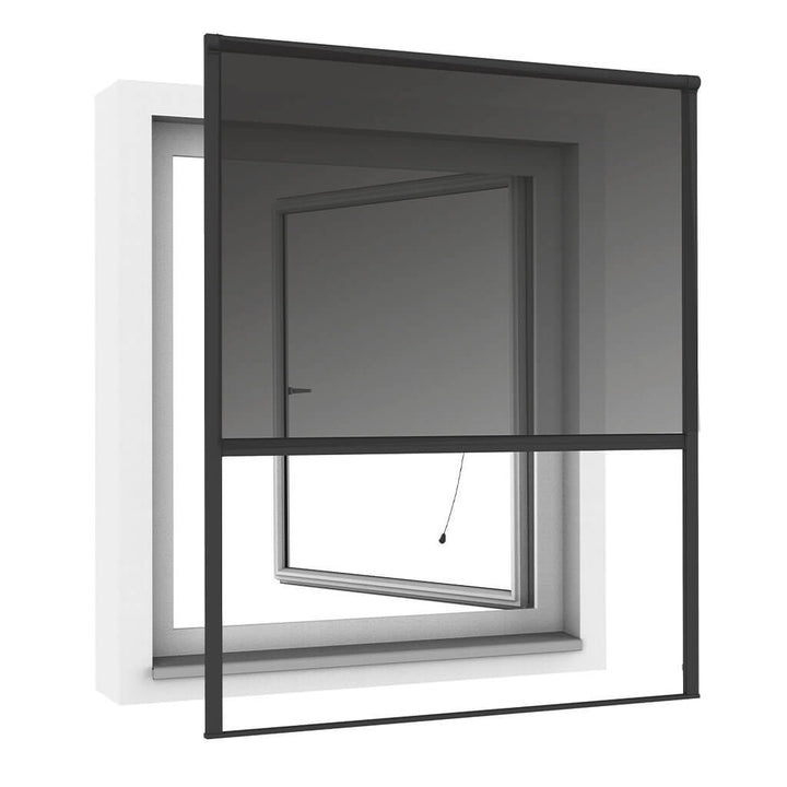 SUN 2in1 Fliegengitter Rollo für Fenster in Anthrazit