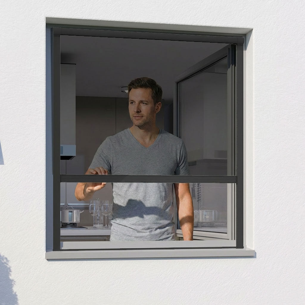 SUN 2in1 Fliegengitter Rollo für Fenster inkl. Sonnenschutz, zum Einhängen