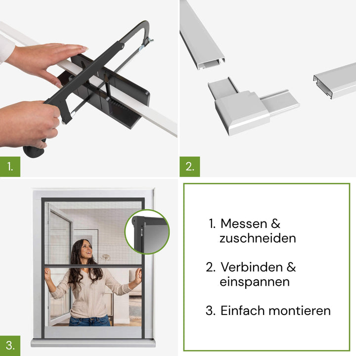 Montage des Fliegengitter Rollos in drei Schritten