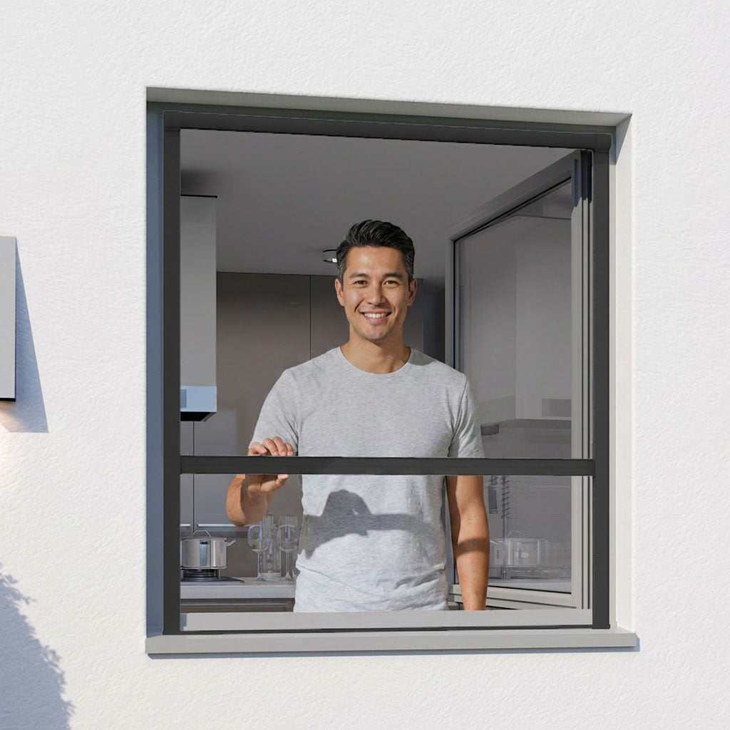 Fliegengitter Rollo für Fenster, zum Einhängen