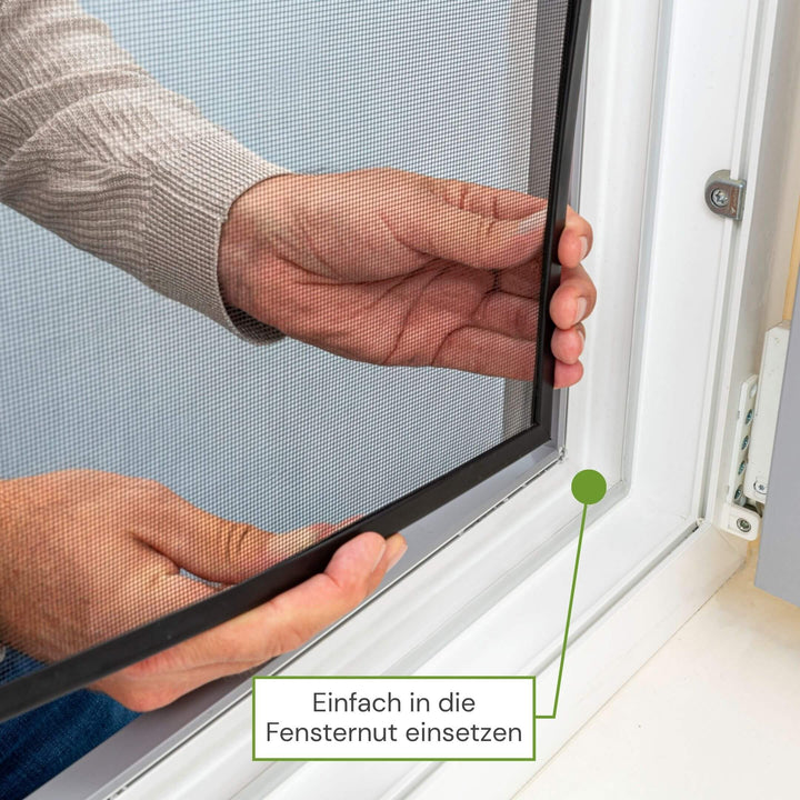 Pop-Up Screen Fliegengitterfenster einfach in die Fensternut einsetzen