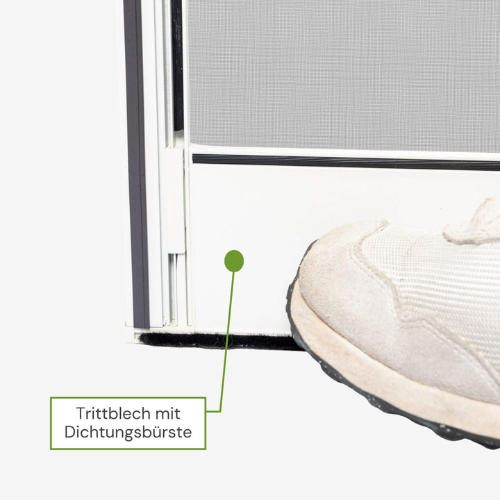 Trittblech mit Dichtungsbürste für zuverlässigen Insektenschutz