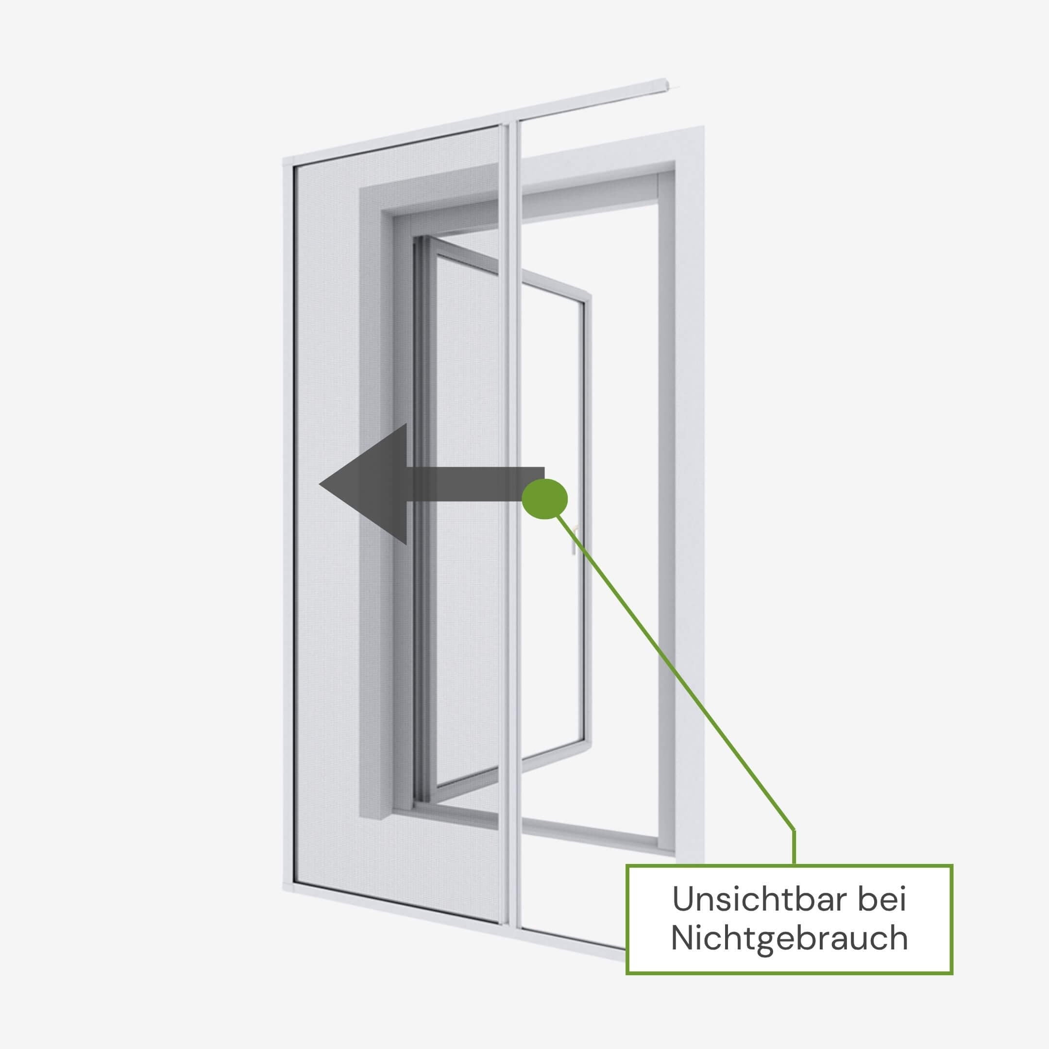 Fliegengitter Türrollo platzsparend und unsichtbar bei Nichtgebrauch