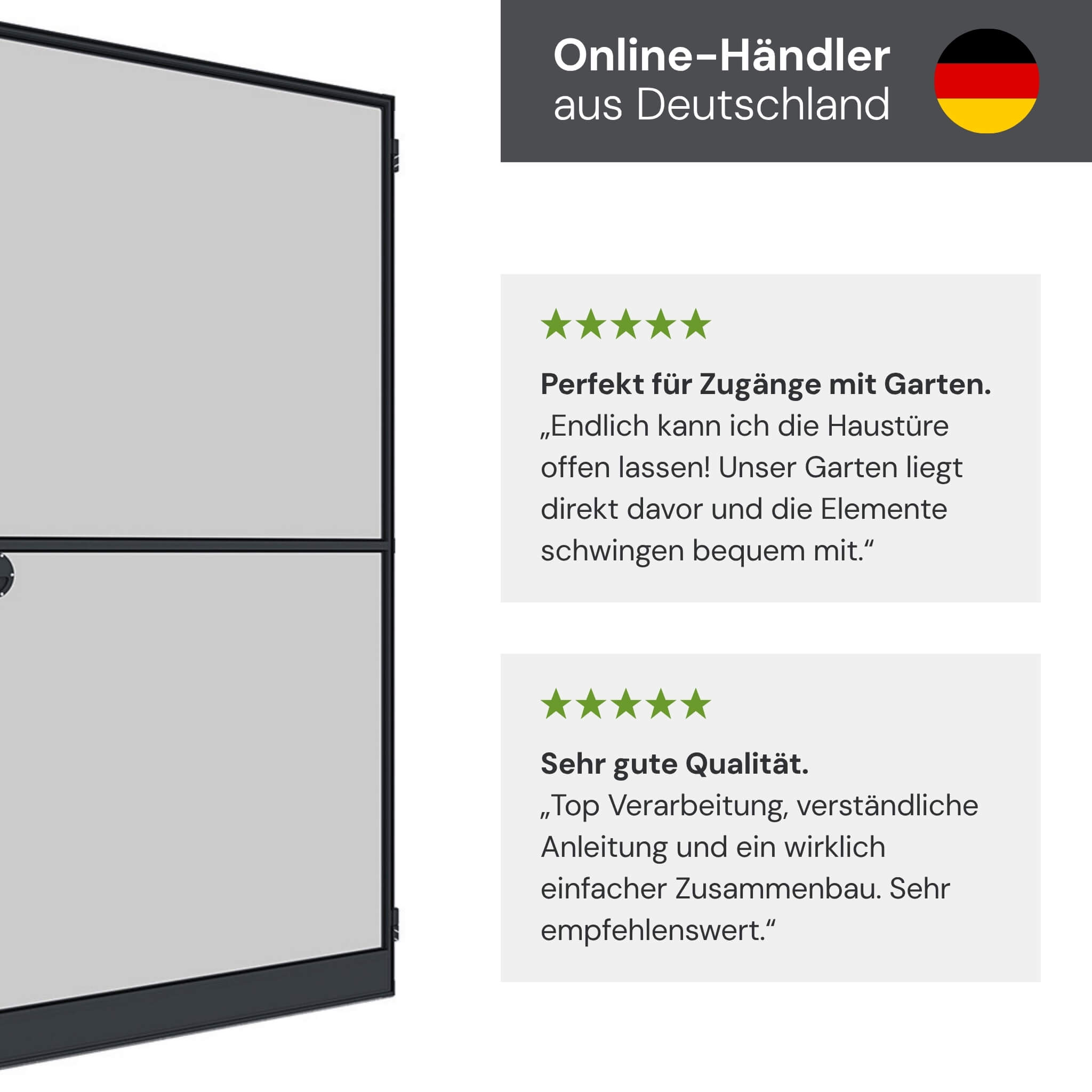 Kundenbewertungen zu Fliegengittern für Türen