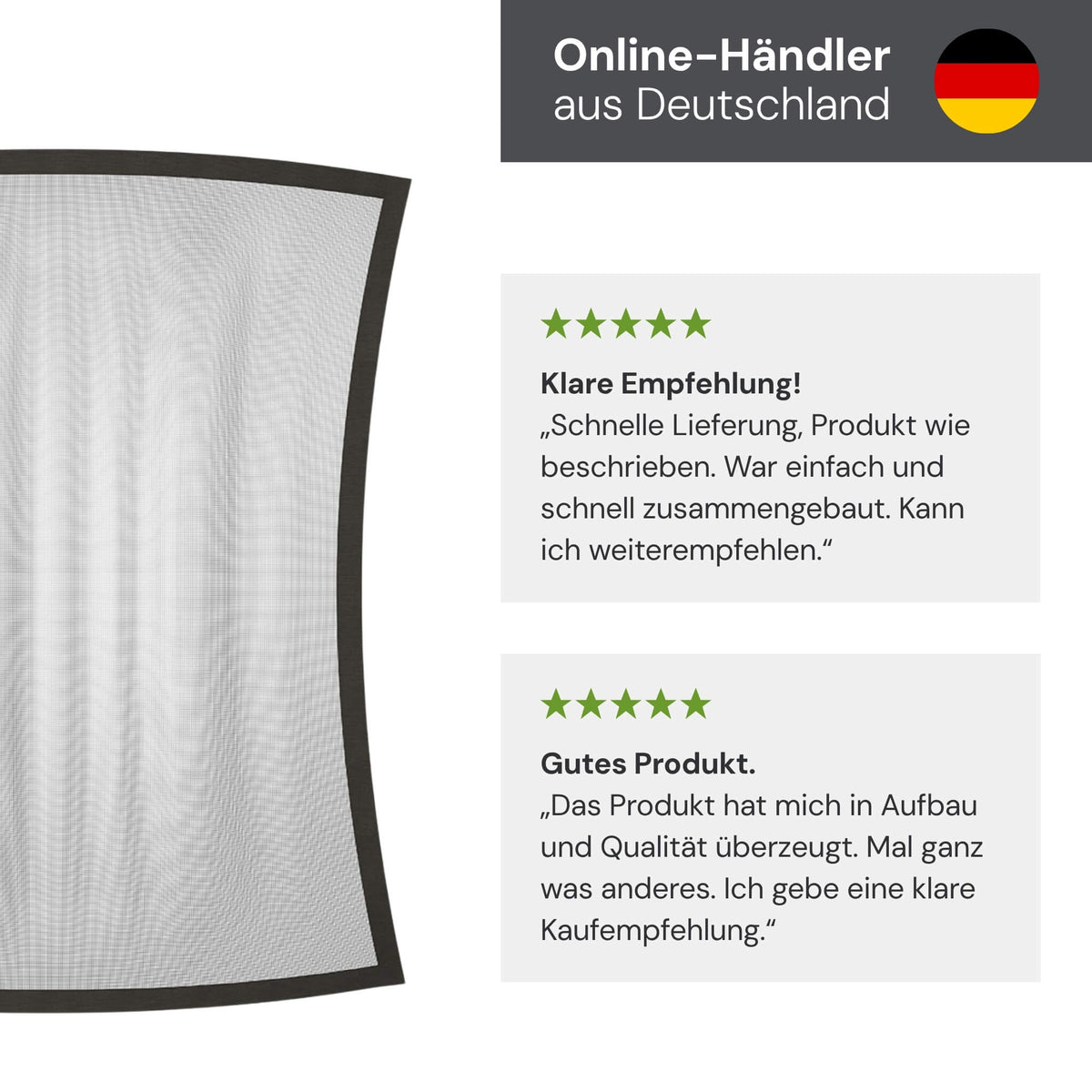 Kundenbewertungen zum Pop-Up Screen Fliegengitterfenster